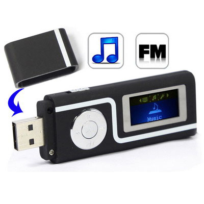 2GB MP3 Player with LCD Screen, Support FM Radio, Double 3.5 mm Earphone (Black) - Click Image to Close